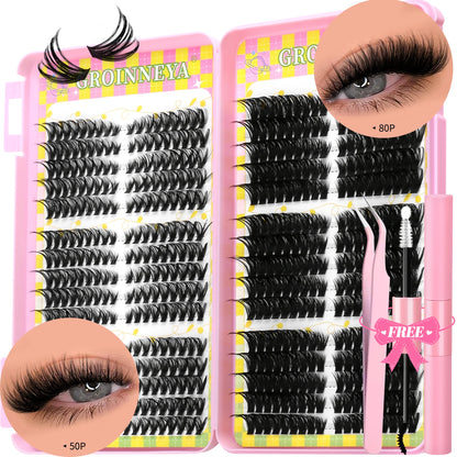 Lash Clusters Kit – 540PCS Cat-Eye Lash Extension Set with Bond & Seal