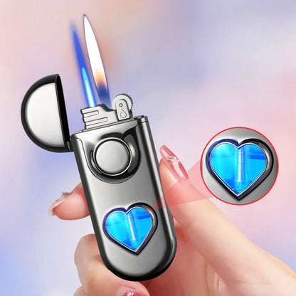 Double Flame LED Butane Metal Lighter