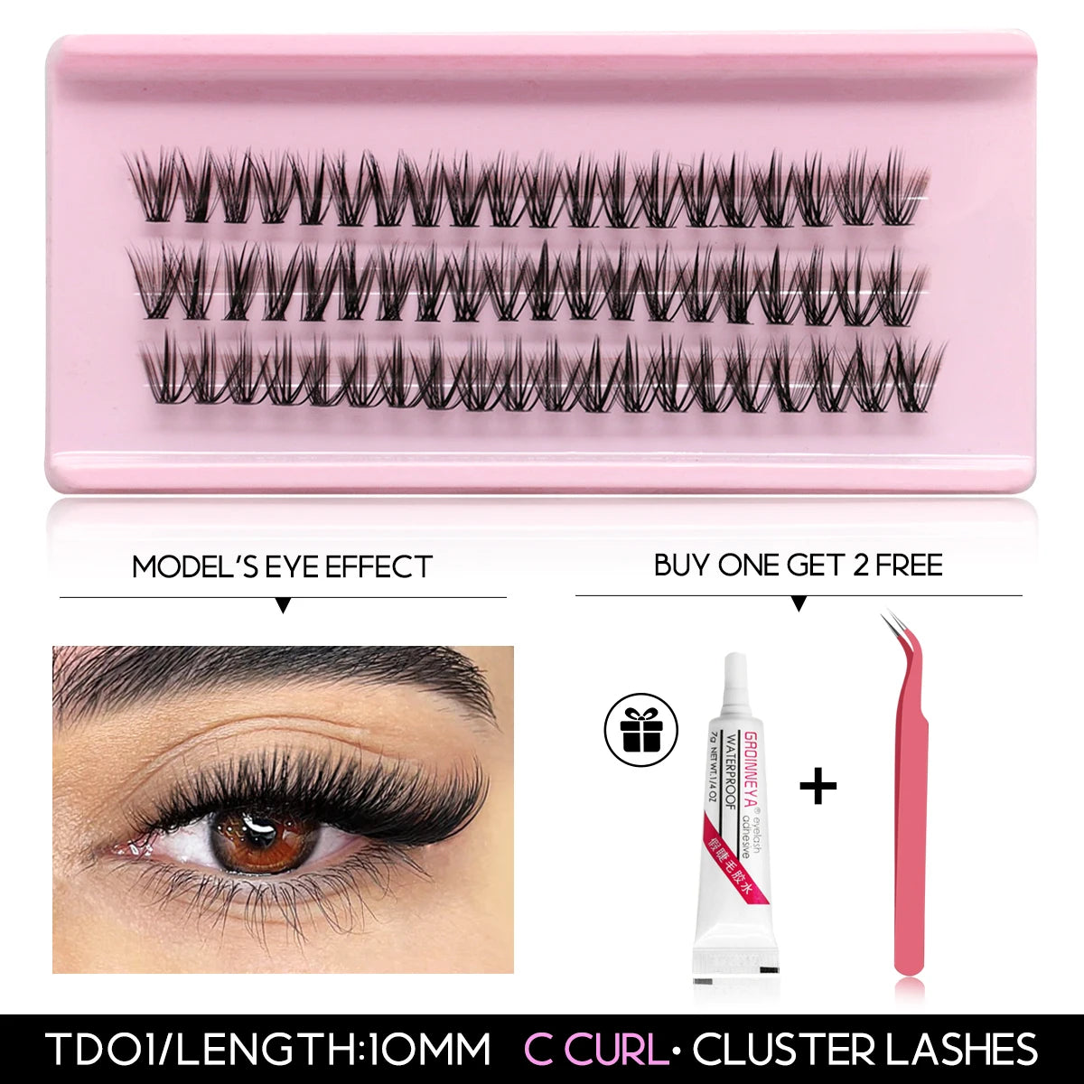 Lash Clusters Kit – 540PCS Cat-Eye Lash Extension Set with Bond & Seal