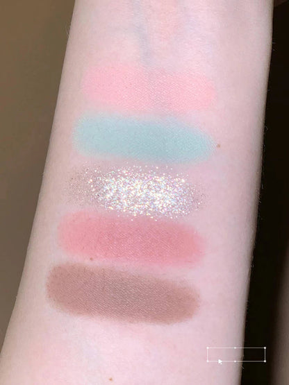Moonlight Mermaid Eyeshadow Palette – 5-Color Matte & Shimmer Chameleon Finish