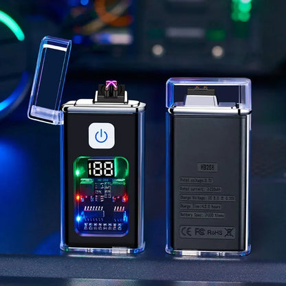 USB Rechargeable Electric Lighter – Windproof Dual Arc Plasma Fire Starter for Outdoors & Everyday Use