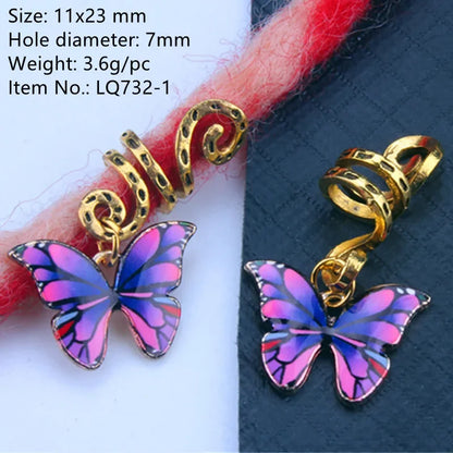 5pcs Butterfly Hair Beads