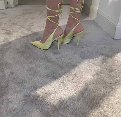 Pointed Toe Ankle Strap Party Heels