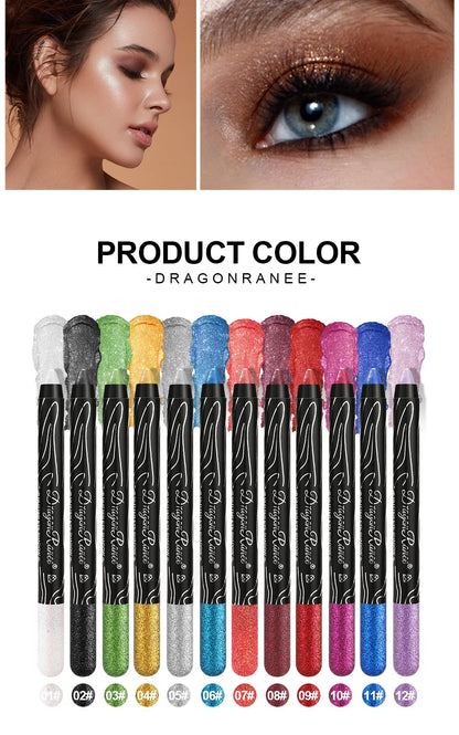 Glitter Eyeshadow & Eyeliner Pencil Set (12 Colors)