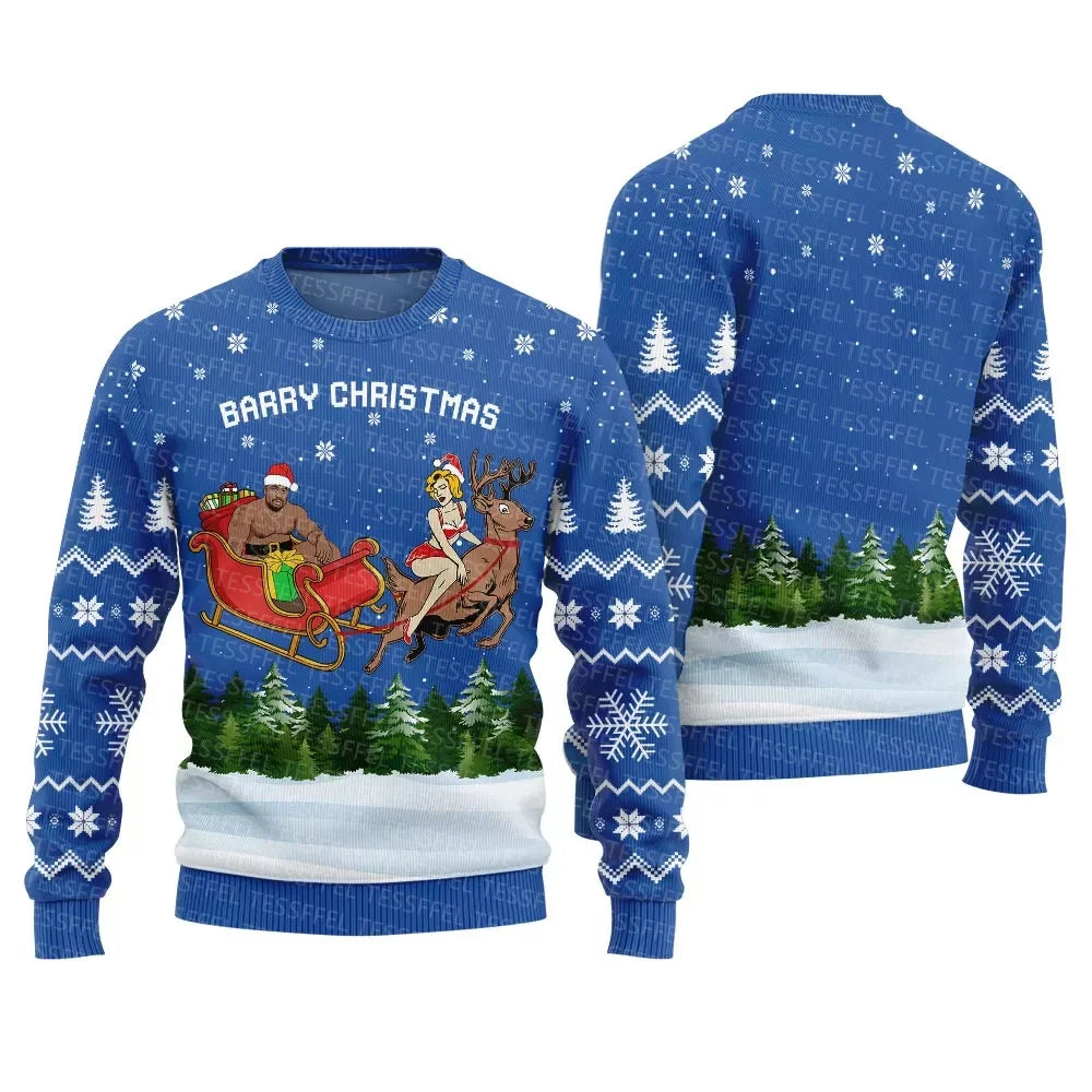 Cosplay Santa Claus Ugly Christmas Sweater – 3D Print Harajuku Graffiti Pullover