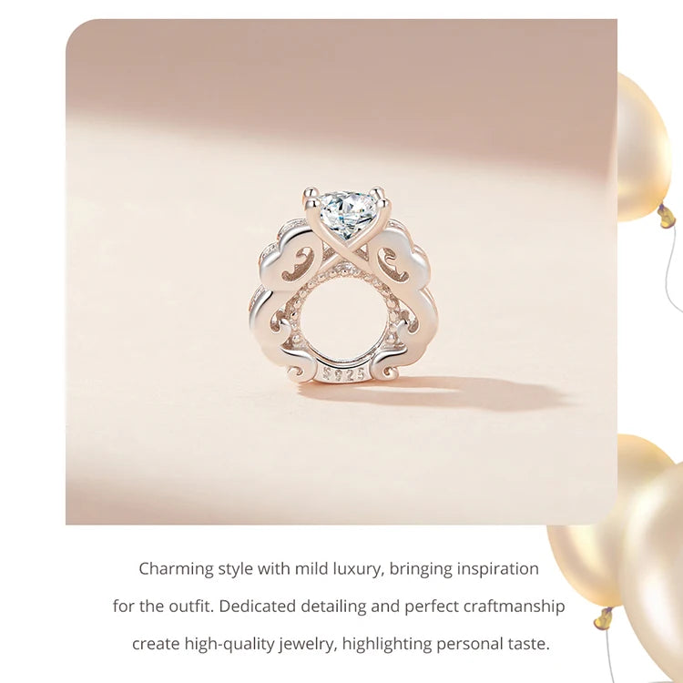925 Sterling Silver Rainbow Heart Charm – Shine with Every Sparkle