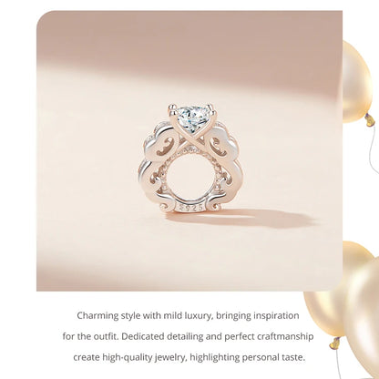 925 Sterling Silver Rainbow Heart Charm – Shine with Every Sparkle