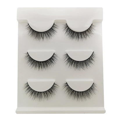 False Eyelash Kit – 3/5 Pairs Fluffy Mink Lashes with Tweezer & Brush