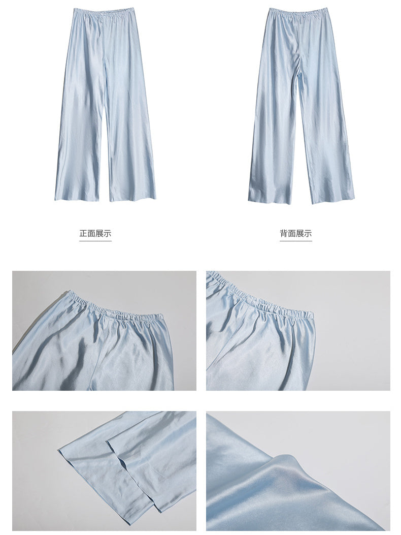 Satin Wide-Leg Pants – Elegant Korean Fashion Summer Trousers