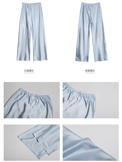Satin Wide-Leg Pants – Elegant Korean Fashion Summer Trousers