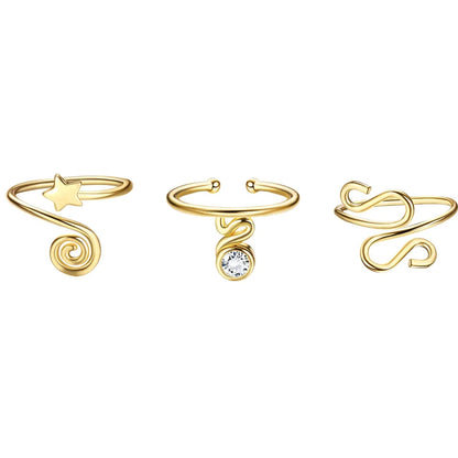 3pcs Adjustable Toe Rings – Summer Beach Foot Jewelry