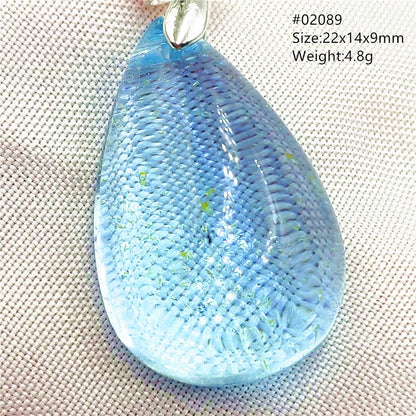 Natural Blue Topaz Quartz Pendant Necklace – Oval Healing Stone Jewelry