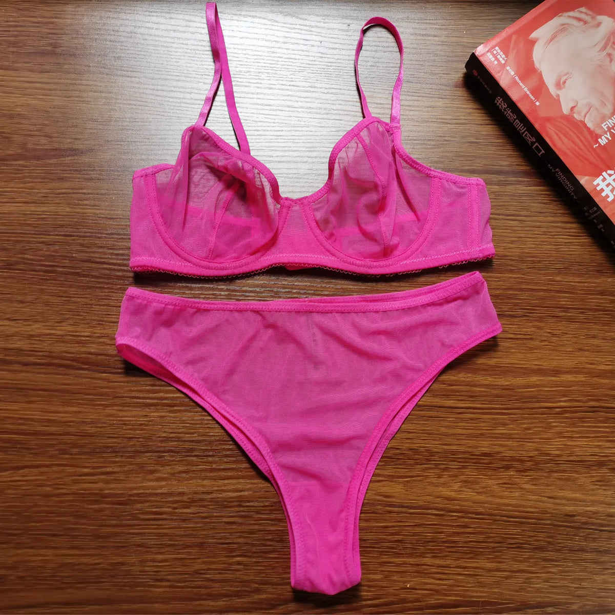 Mesh Transparent Lingerie Set – Seamless Bralette & Panty 2-Piece