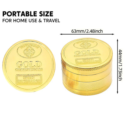 63mm Premium Zinc Alloy Grinder – 4-Layer Multifunctional Herb & Spice Crusher