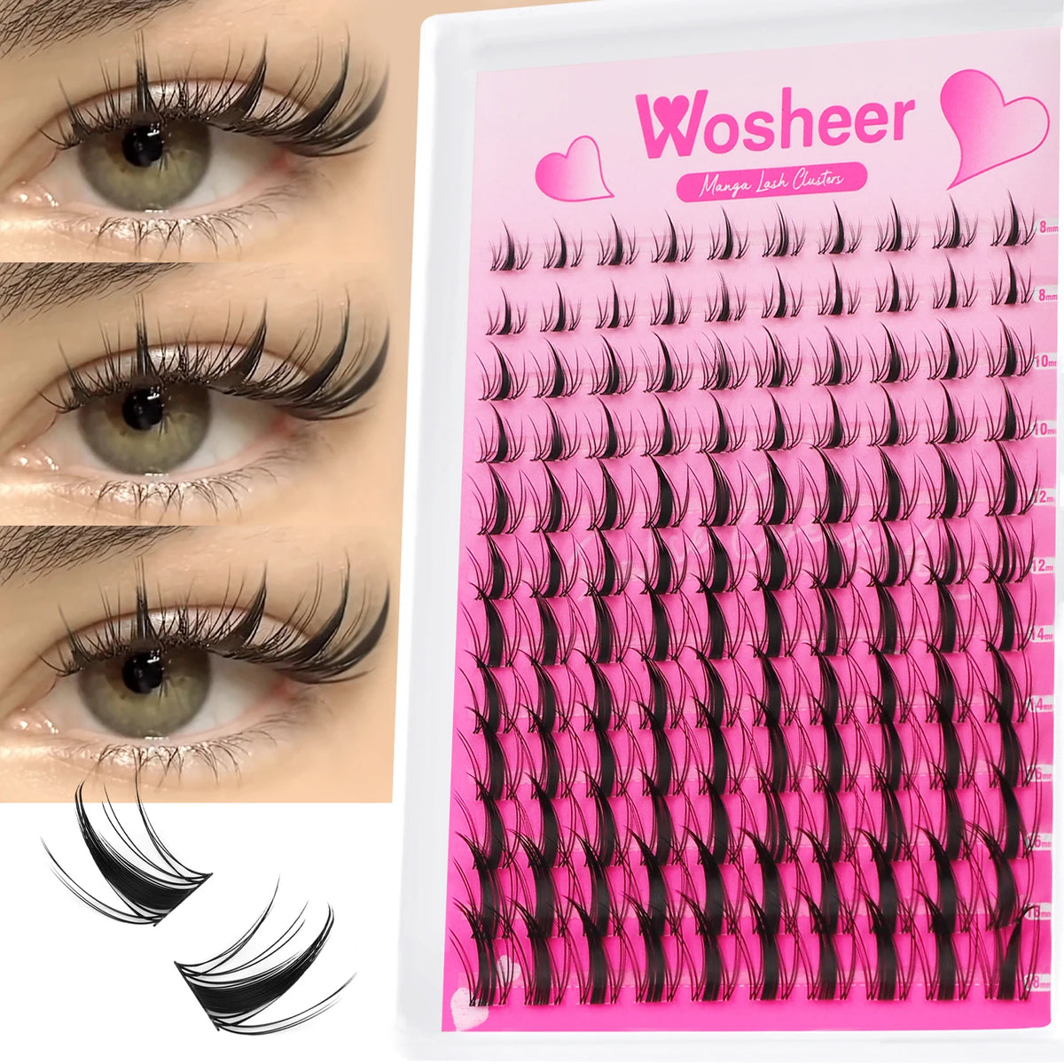 Fluffy Lash Clusters Kit – 100D Wispy Individual Eyelash Extensions (8–18mm)