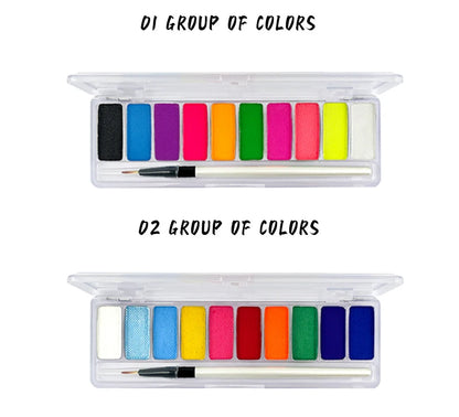 10-Color Glow Neon UV Face & Body Paint – Fluorescent Party Makeup Oil