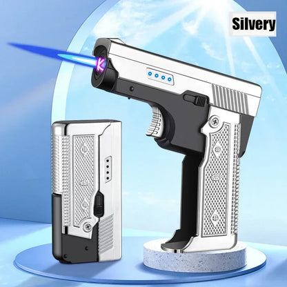 Windproof Gas-Electric Plasma Lighter – USB Type-C Rechargeable Folding Gun-Shaped Torch