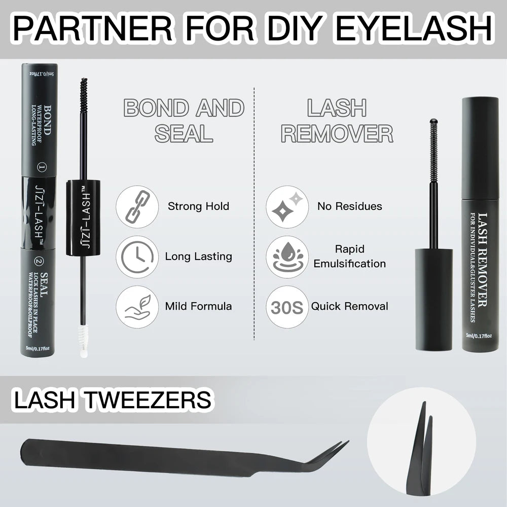 10 Rows Wispy Individual Cluster Lashes – CC Curl (12mm)