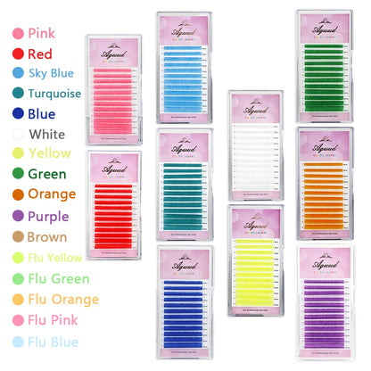 Glow-in-the-Dark Neon UV Lash Extensions – Fluorescent Color Faux Mink C Curl