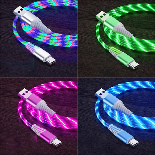 Flow Luminous USB Type-C Fast Charging Cable – 3A LED Data Cord