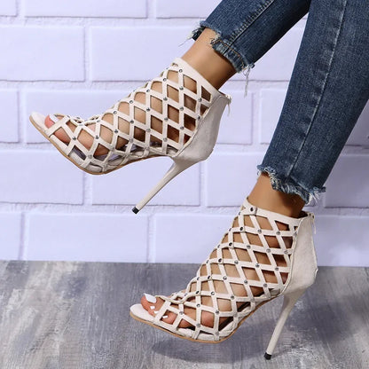 Women’s Open Toe Dance Heel Boots