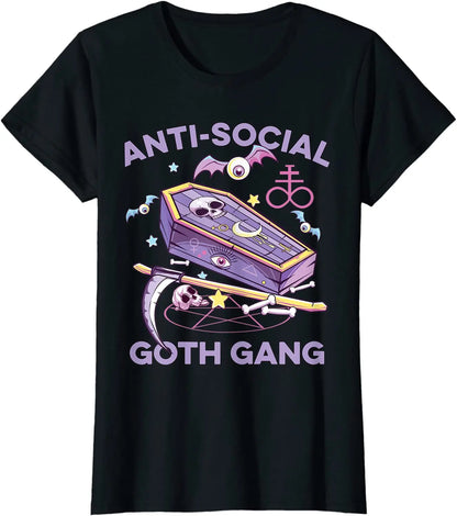 Anti-Social Pastel Goth Gang T-Shirt – Alternative Aesthetic Streetwear Tee