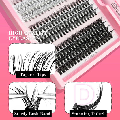 DIY Lash Cluster Extension Kit – Bond, Seal & Applicator Set (5–16mm)
