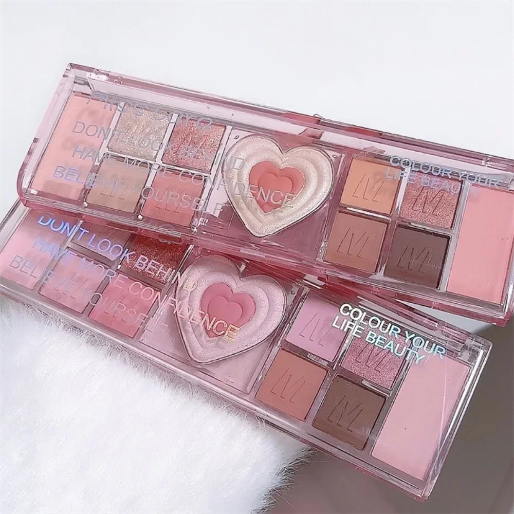 Love Heart 12-Color Pink Eyeshadow Palette
