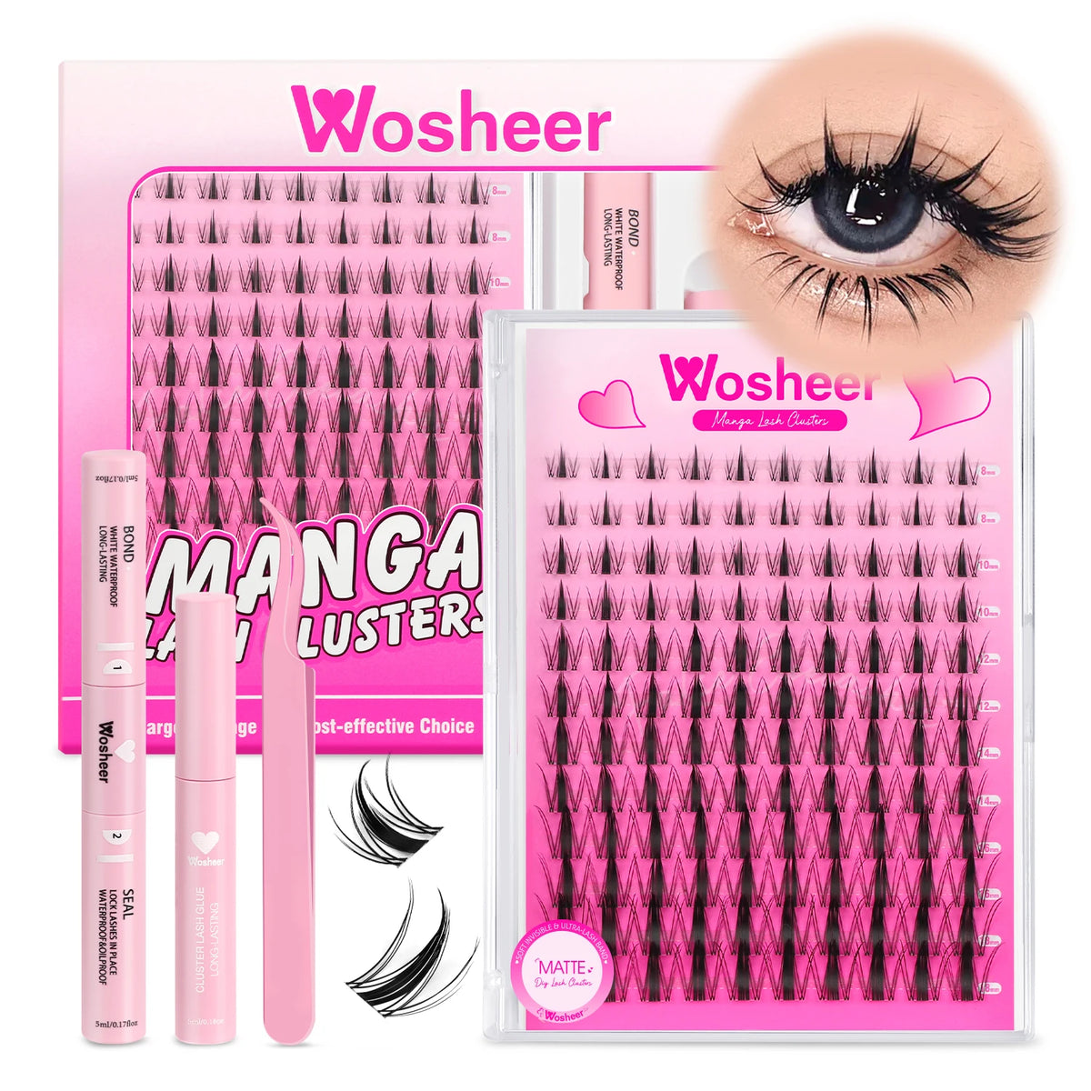 Fluffy Lash Clusters Kit – 100D Wispy Individual Eyelash Extensions (8–18mm)