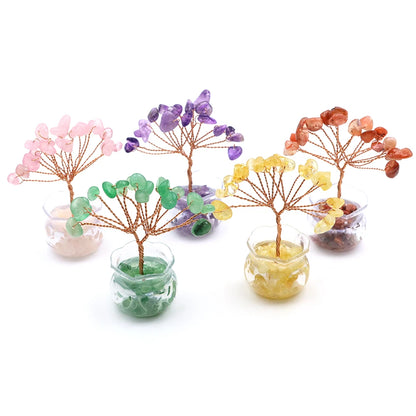 Mini Crystal Money Tree – Natural Gemstone Wire-Wrapped Decoration