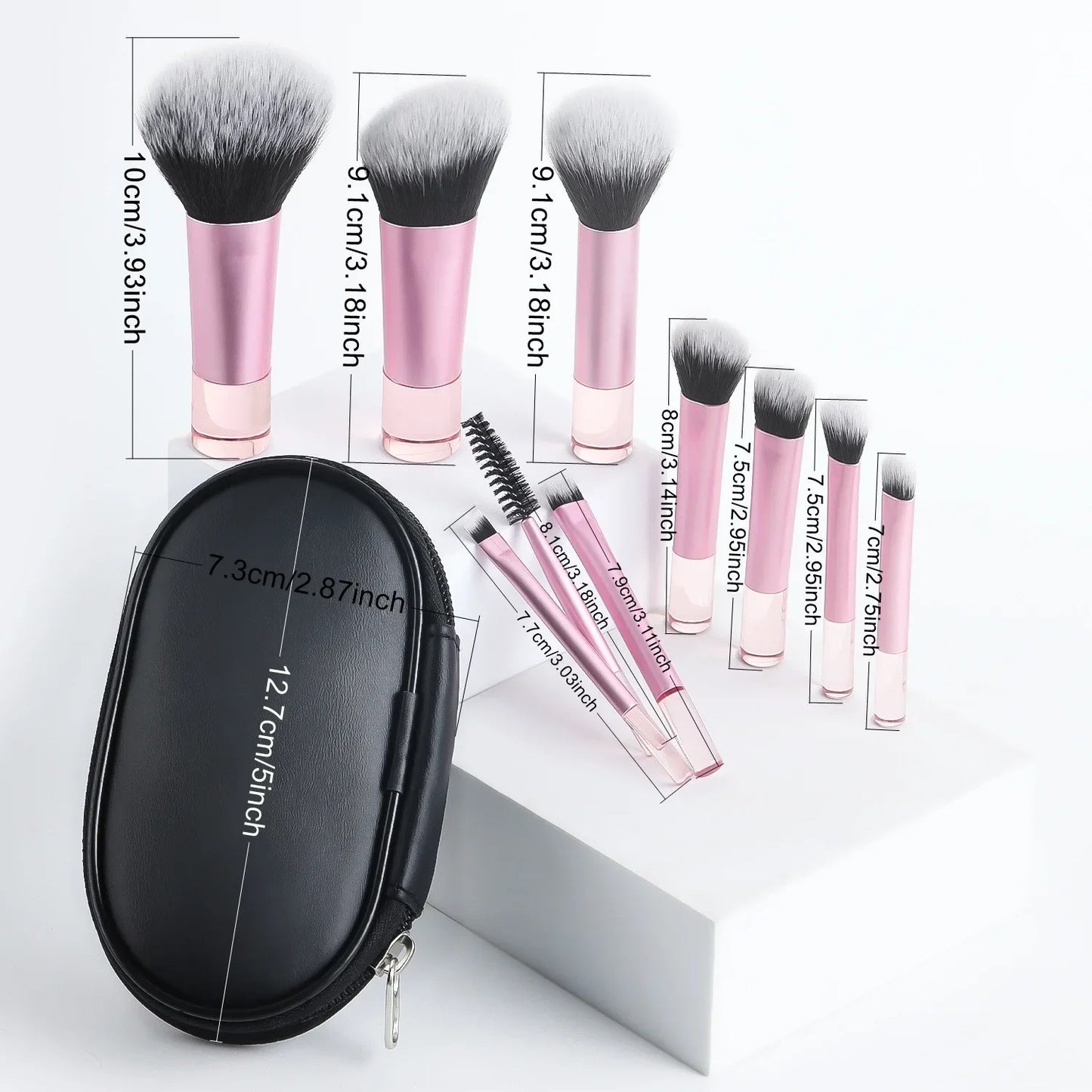 10-Piece Mini Makeup Brush Set – Portable Beauty Tools