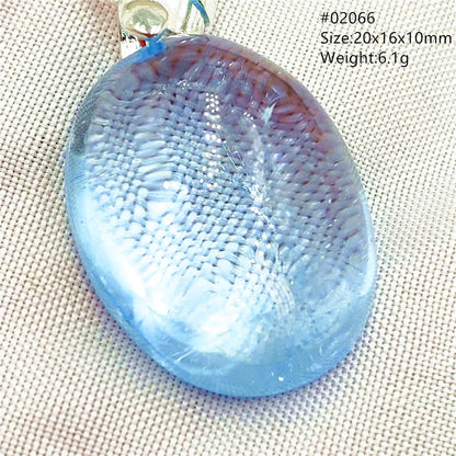 Natural Blue Topaz Quartz Pendant Necklace – Oval Healing Stone Jewelry