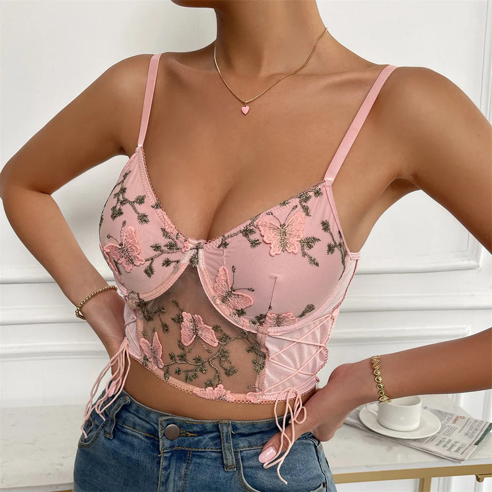 Women’s Underbust Bustier Camis – Sexy Crop Top Lingerie Streetwear
