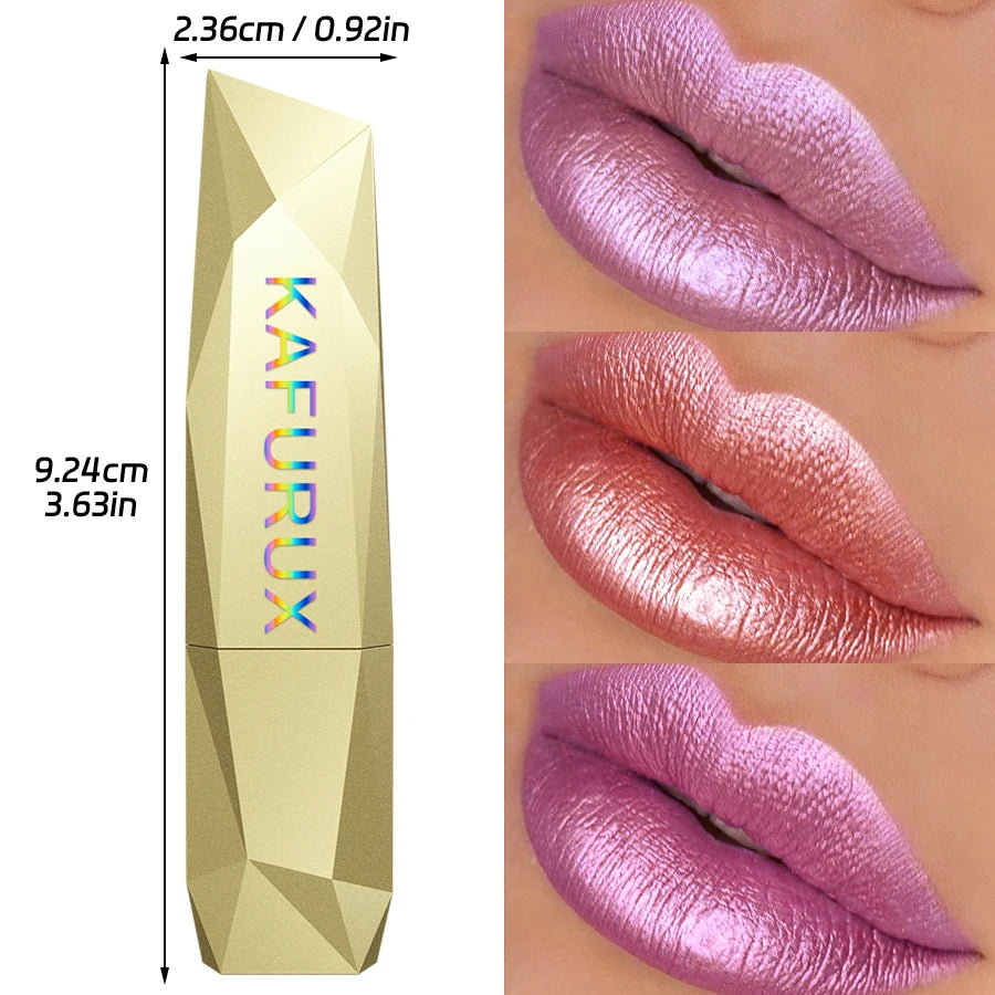 19-Color Glitter Lipstick Collection – Hydrating, Sparkling Metallic Lip Tints