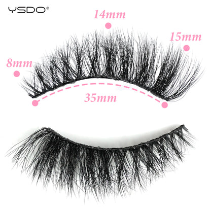 Wispy 3D Mink False Eyelashes – Natural Long, Fluffy & Reusable Strip Lashes (1 Pair)