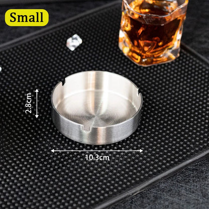 Tabletop Stainless Steel Ashtray – Modern Silver Design with Slot