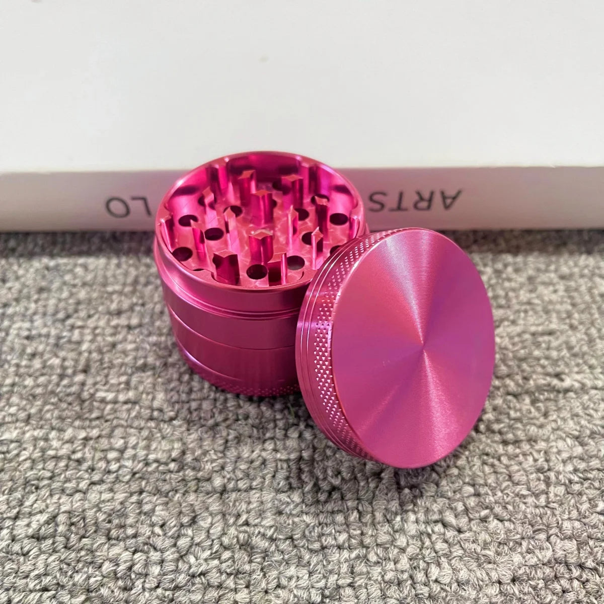 Pink Metal Herb & Spice Grinder (1.6 / 2 Inch, 4-Layer)