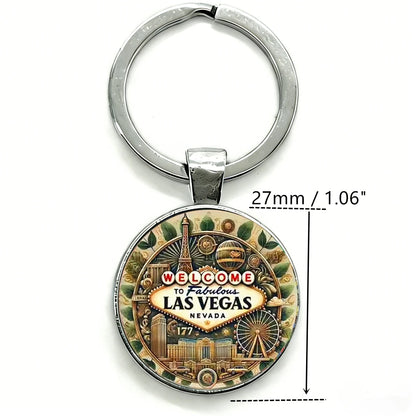 Vintage Las Vegas Welcome Keychain