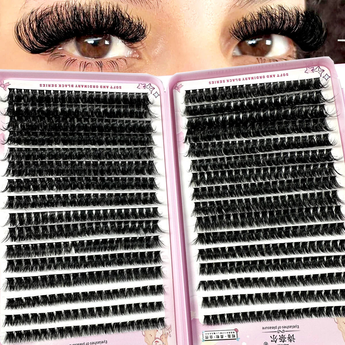640PCS 5D Fluffy Lash Clusters – 30D-100D Mixed Volume DIY Individual Eyelash Extensions
