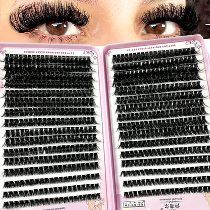 640PCS 5D Fluffy Lash Clusters – 30D-100D Mixed Volume DIY Individual Eyelash Extensions