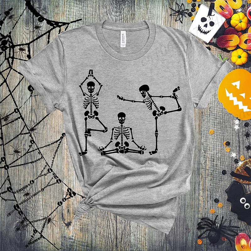 Skeleton Yoga Funny Halloween Shirt