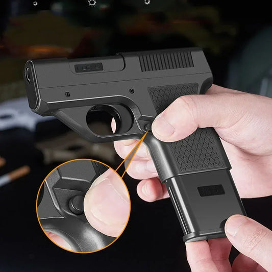 Gun-Type Jet Flame Gadget – Windproof Blue Torch with Clip & Storage (No Gas)