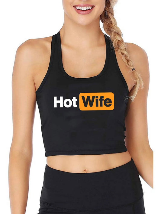 Hotwife Graphic Crop Tank Top