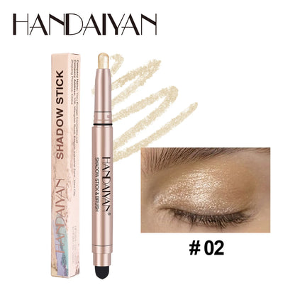 Double-Head Eyeshadow Stick – Shimmer & Matte Cream Pencil (Waterproof, Long-Lasting)