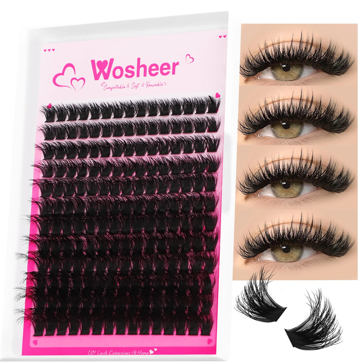 Fluffy Lash Clusters Kit – 100D Wispy Individual Eyelash Extensions (8–18mm)