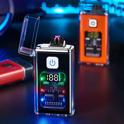 USB Rechargeable Electric Lighter – Windproof Dual Arc Plasma Fire Starter for Outdoors & Everyday Use