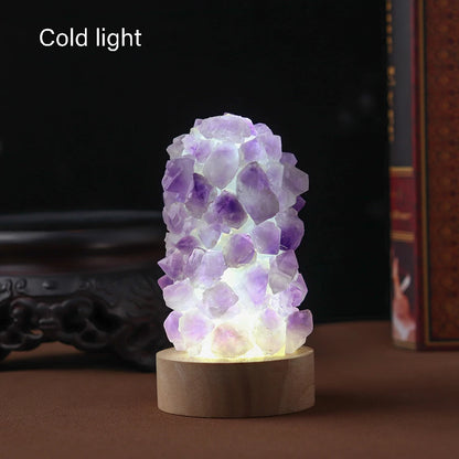 Crystal Wishing Lamp – Natural Amethyst Glow for Calm &amp; Intention