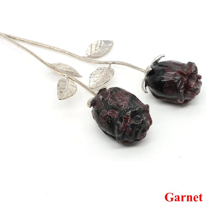 Crystal Carved Rose Flower – Natural Gemstone Decoration & Healing Gift