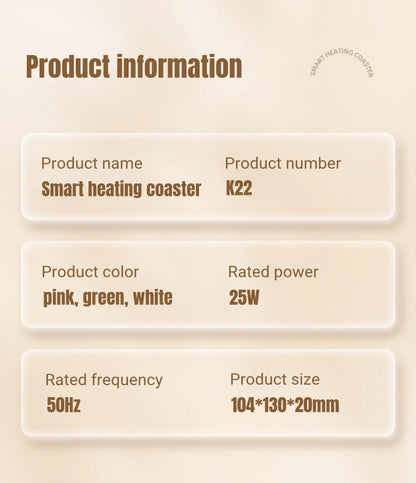 Electric Coffee Cup Warmer – 3-Setting Temperature Control Heating Coaster