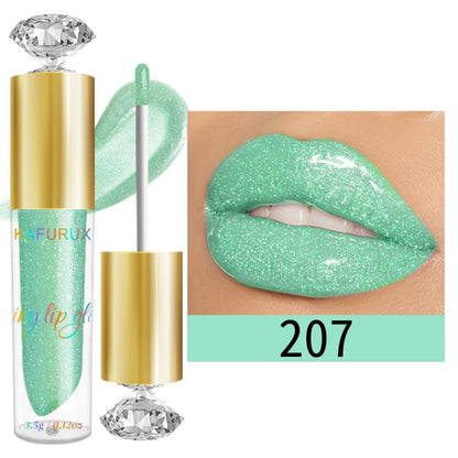 Diamond Shimmer Glitter Lip Gloss – Sparkling, Moisturizing & Long-Lasting (9 Colors)